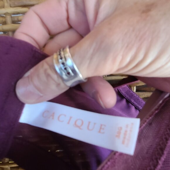 Lane Bryant CACIQUE Bra Unlined Modern Lace UL Full Coverage Plum Color Size 38G - Picture 5 of 5